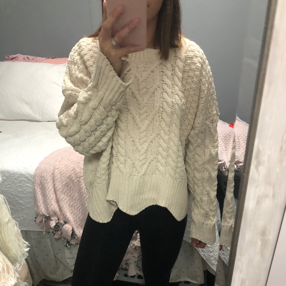 Cream Chunky Knit Sweater